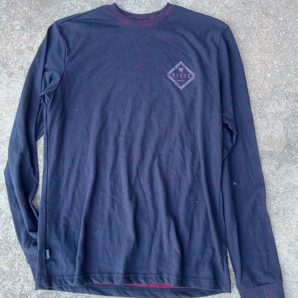 Men's Black and Red Long Sleeve Shirt